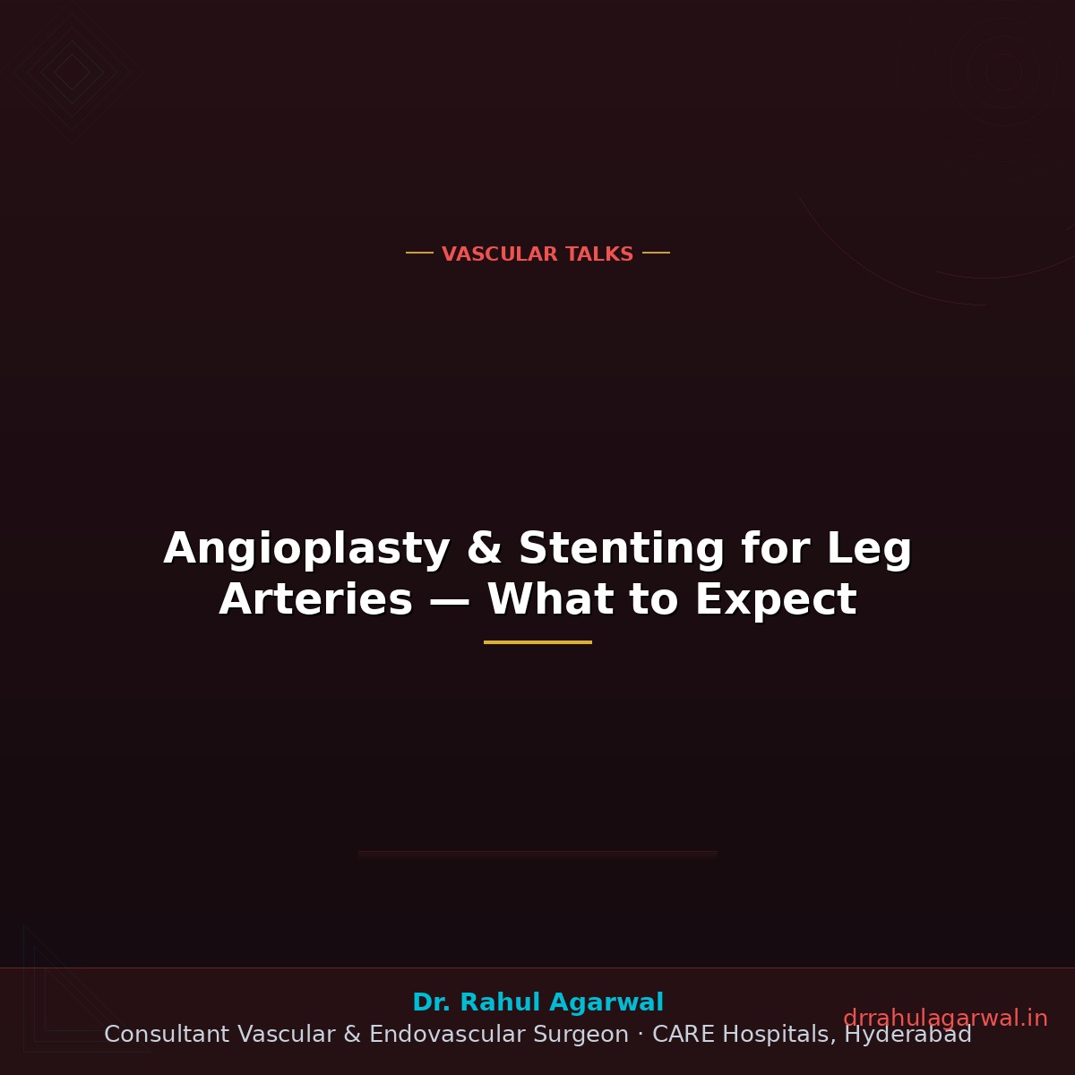 Angioplasty stenting for blocked leg arteries — before during after — Dr Rahul Agarwal Hyderabad
